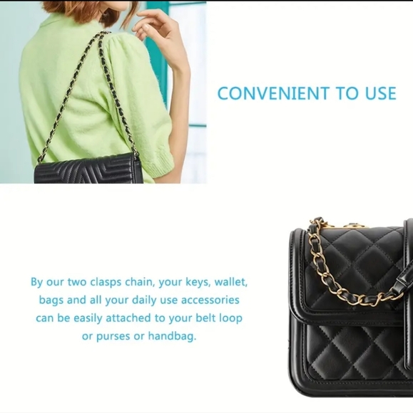 NWT Gold & Black Crossbody Chain - Picture 4 of 4